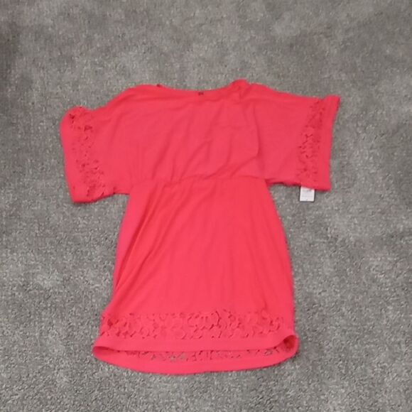 Jessica Howard Midi Length Lace Cutout Blouson Dolman Sleeve Dress Size 10P NWT - Picture 2 of 3
